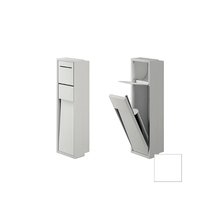 Inda MY Secret A8086AWM inbouwnis met toiletrolhouder en toiletborstelgarnituur 190x660mm mat wit