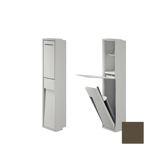 Inda MY Secret A8086CBN inbouwnis met toiletrolhouder en toiletborstelgarnituur 190x860mm mat bruno