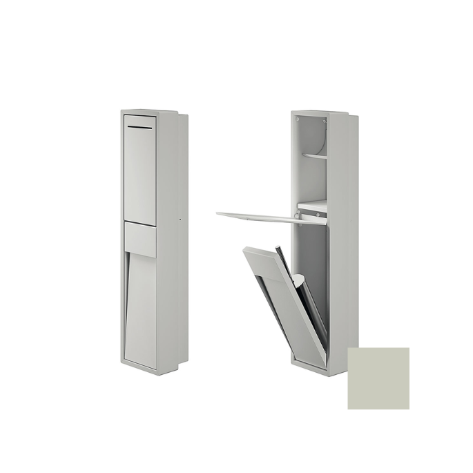 Inda MY Secret A8086CCE inbouwnis met toiletrolhouder en toiletborstelgarnituur 190x860mm mat cemento