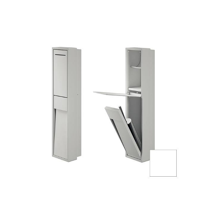 Inda MY Secret A8086CWM inbouwnis met toiletrolhouder en toiletborstelgarnituur 190x860mm mat wit