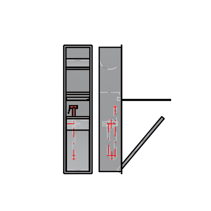 Inda MY Secret A8085DTL inbouwnis met toiletrolhouder en hygiënische douche 190x860mm mat terra di luna