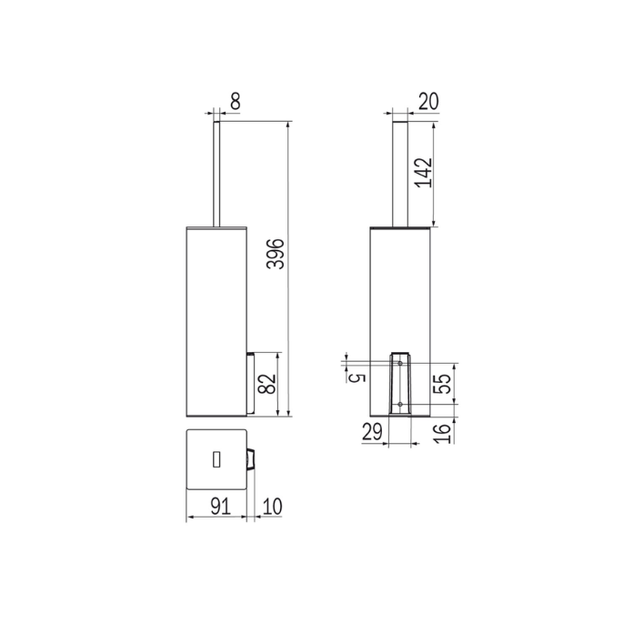 Inda MY Way AV114BNE toiletborstelgarnituur mat zwart