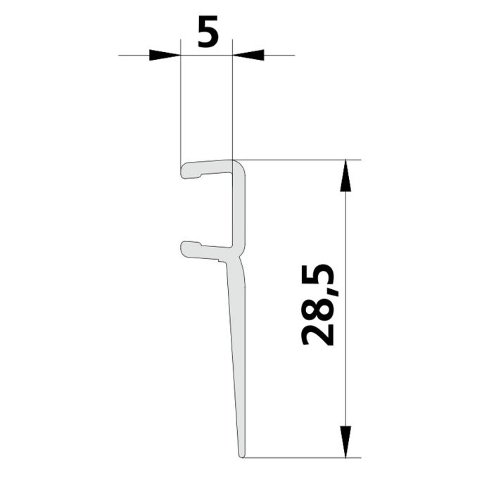 Kermi 2535892 glasafdichting deurdeel verticaal links 200cm