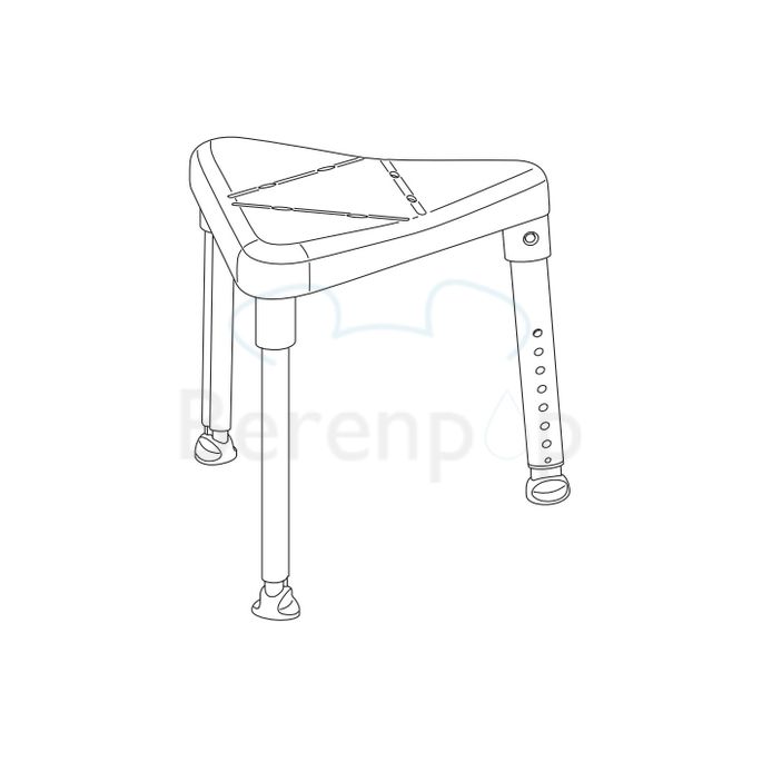 Etac Edge 81801040 douchekruk laag model grijs