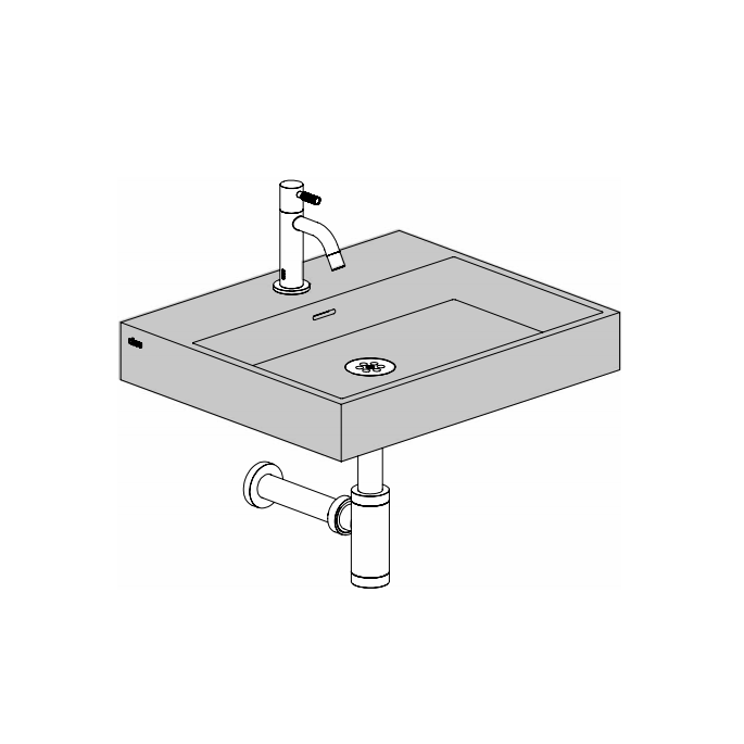 Clou Wash Me CL0226030 wastafel 50x42cm mineral marmer wit