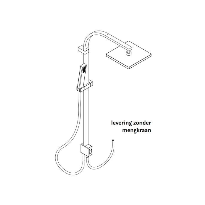 HSK AquaSwitch RS 500 rechthoekig 1001740 showerset zonder kraan chroom