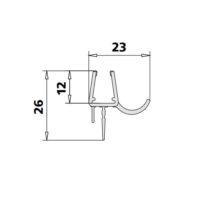 Kermi 2534063 gebogen spatwaterdichting 6mm