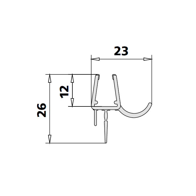 Kermi 2534113 set spatwaterdichtingen 2 x 98,5cm - 6mm