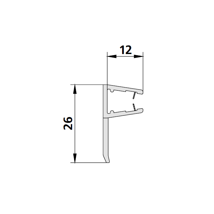 Kermi 6025181 glasafdichting verticaal 200cm
