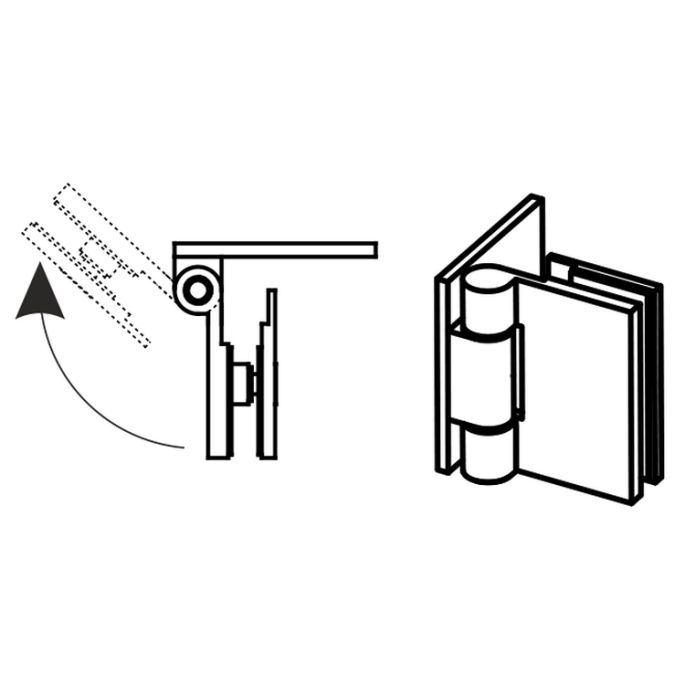Riho Scandic 131604010 scharnier chroom (t.b.v. Riho Scandic badwand) *niet meer leverbaar*