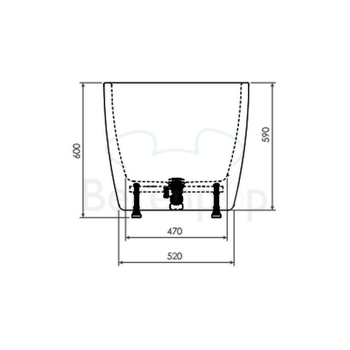 Clou InBe IB0540302 vrijstaand bad 170x67 acryl wit