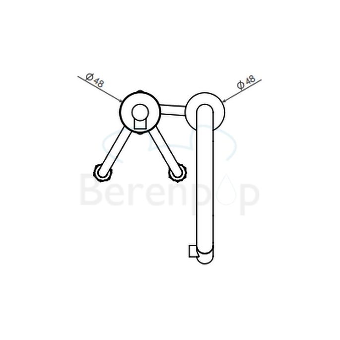 Clou Kaldur CL061500329L 2-gats mengkraan (linkse versie) chroom