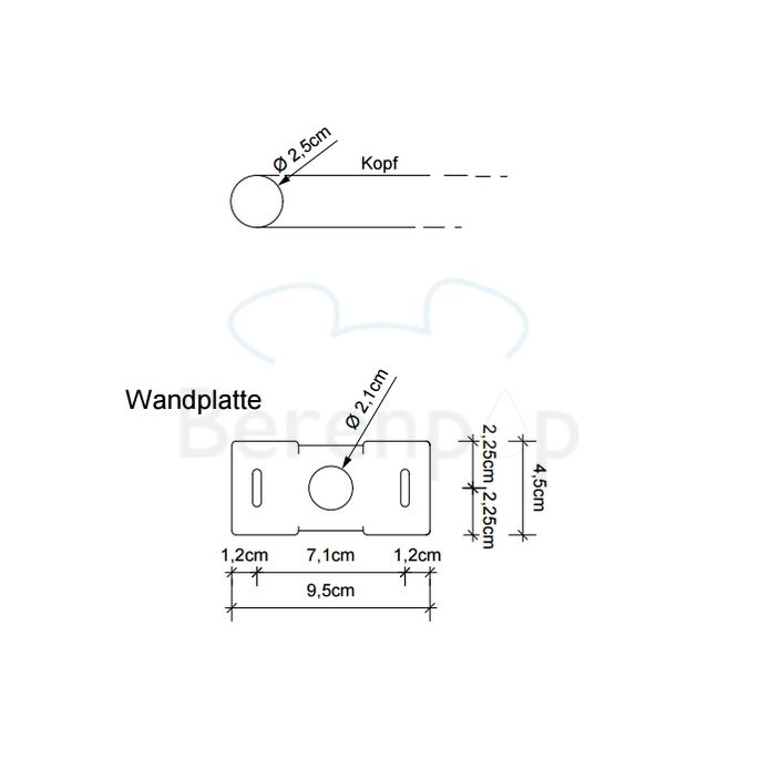 Decor Walther 0317703 DIM 60 wandlamp 60cm geborsteld nikkel
