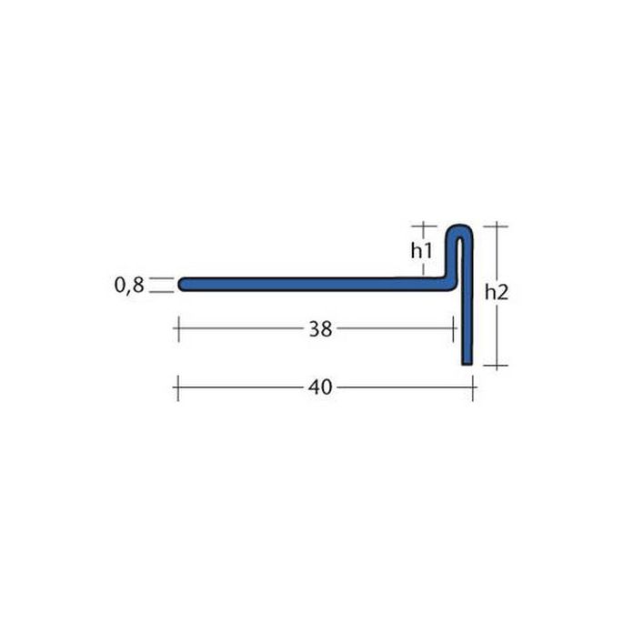 Blanke Aqua Keil 754280B125L (8485) afschotprofiel douchevloer 980x12,5x24 links RVS geborsteld