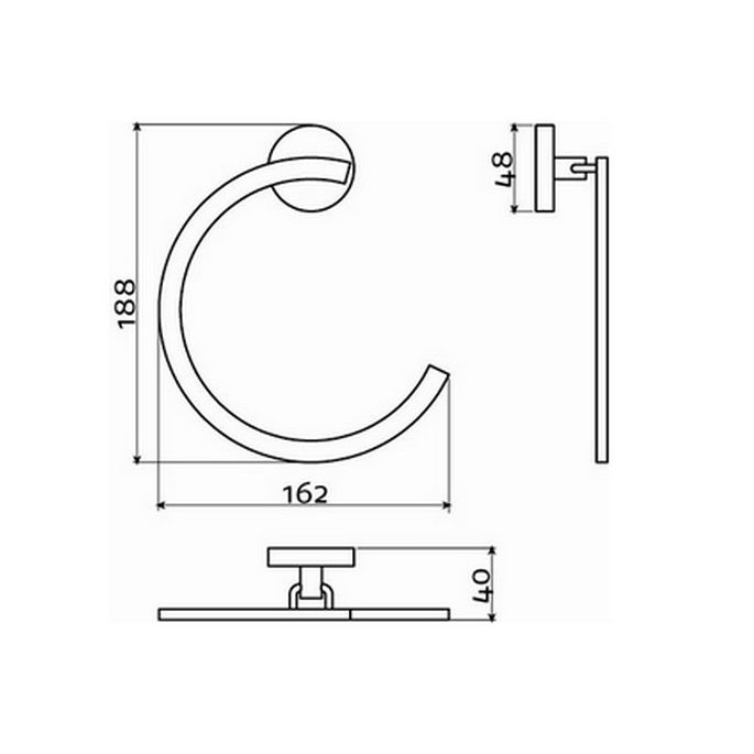 Clou Flat CL0902056 handdoekring chroom