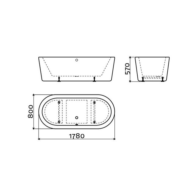 Clou InBe IB0540300 vrijstaand bad 178x80 wit