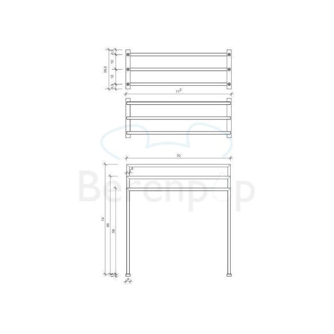 Decor Walther 0500300 HT 9 staande handdoekhouder chroom