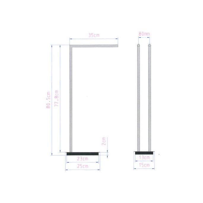 Decor Walther 0504834 Straight 2 handdoekhouder standaard geborsteld nikkel