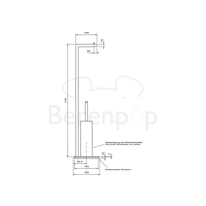 Decor Walther 0506100 Straight 7 toiletborstelhouder / toiletrolhouder standaard chroom