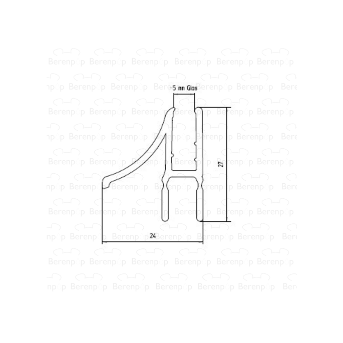 Duscholux 250370.01.000.1000 afwaterstrip horizontaal 100cm, 5mm