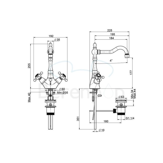 Fima Carlo Frattini Elizabeth F5091CR wastafelkraan 2-greeps chroom