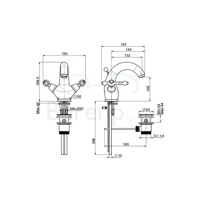 Fima Carlo Frattini Epoque F50612BR wastafelkraan 2-greeps brons