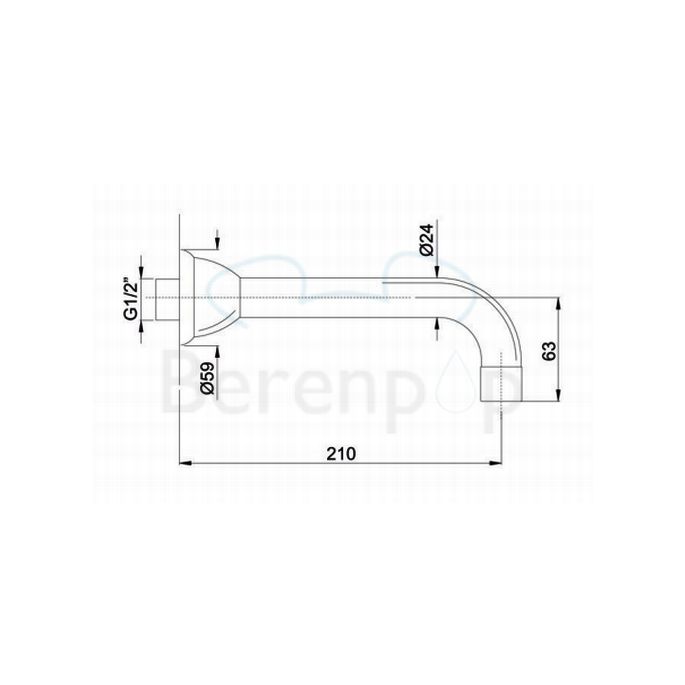 Fima Carlo Frattini F2156CR wanduitloop 1/2