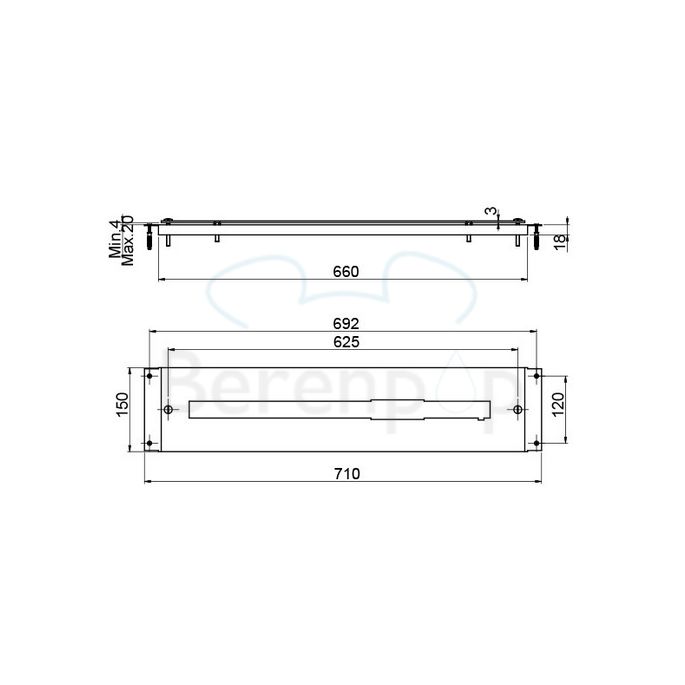 Fima Carlo Frattini F2193 dekplaat voor badrandmontage edelstaal