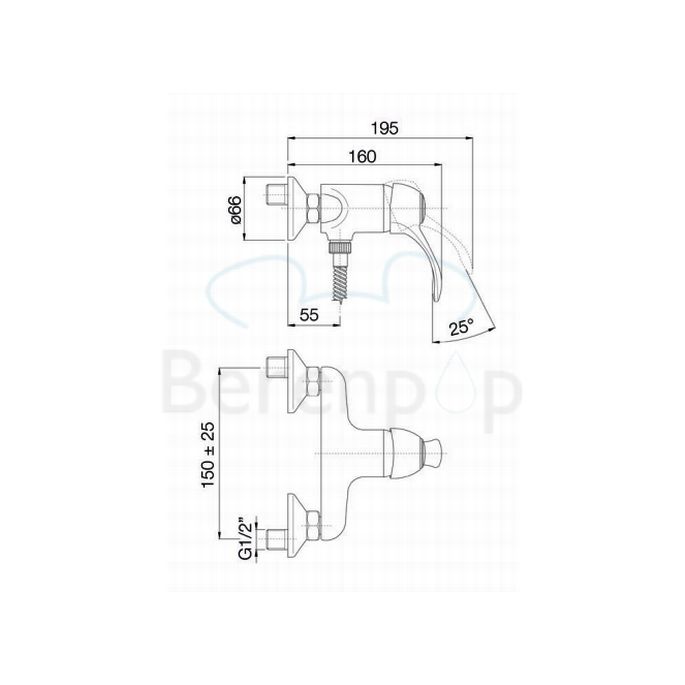 Fima Carlo Frattini Lamp F33051OR opbouw douchekraan 1-greeps goud
