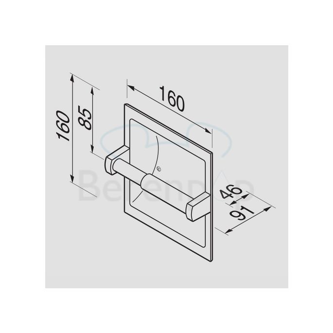 Geesa Hotel 120 toiletrolhouder zonder deksel inbouw chroom