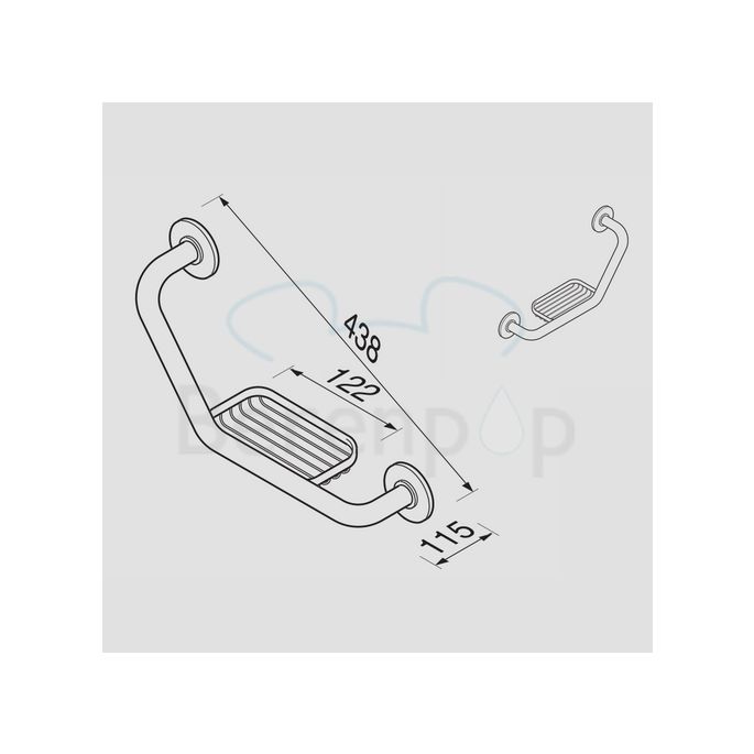 Geesa Hotel 128 badgreep 45 graden met zeephouder chroom