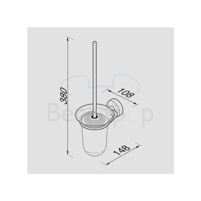 Geesa Luna 5510 toiletborstelhouder wand (witte borstelkop) chroom