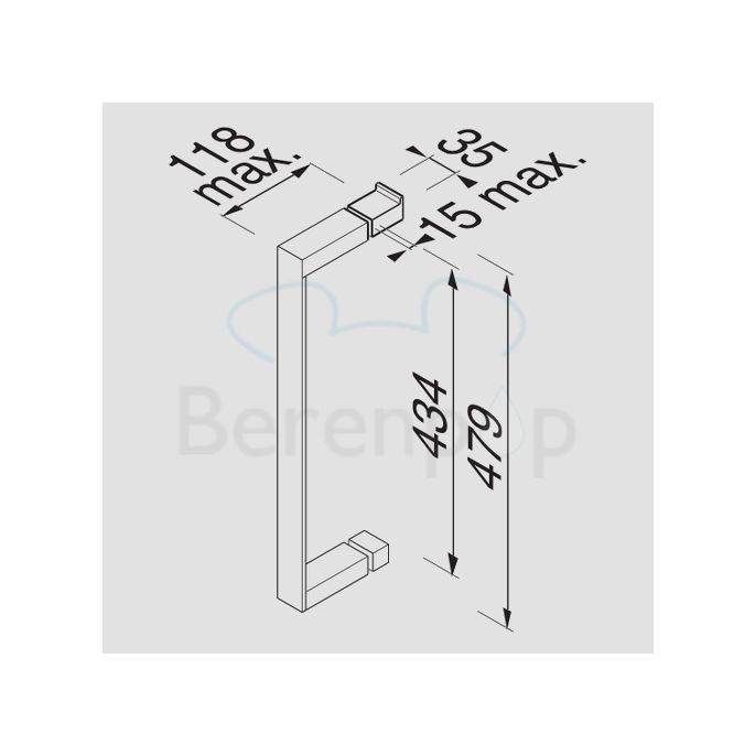 Geesa Modern Art 35590245 douchedeurgreep 45cm met knop chroom