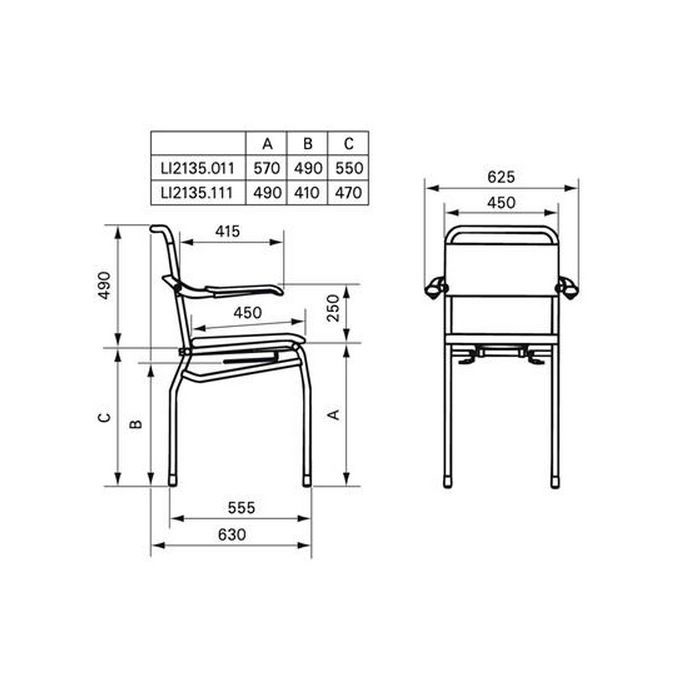 Handicare (Linido) LI2135011102 douche-/ toiletstoel (zithoogte 610mm) staal gecoat wit