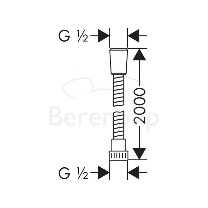 Hansgrohe Metaflex'C 28264000 doucheslang 200cm chroom