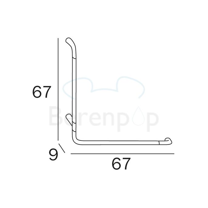 Inda Confort AH993DCR veiligheidssteun L-vorm links chroom