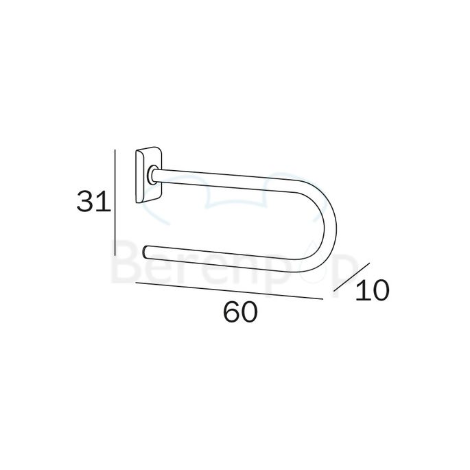 Inda Confort AH997ACR veiligheidssteun 60cm chroom