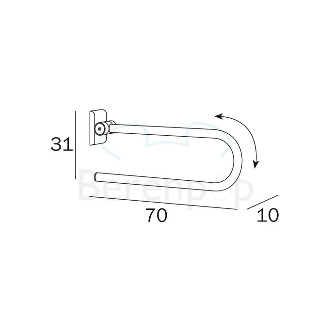 Inda Confort AH997CCR veiligheidssteun 70cm chroom
