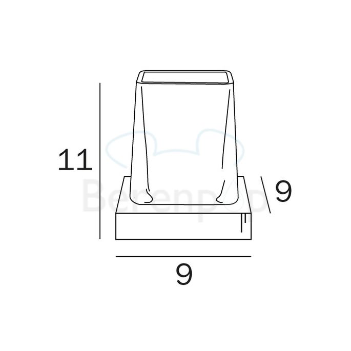 Inda Divo - Mito A2010ZCR21 bekerhouder gesatineerd glas/ chroom