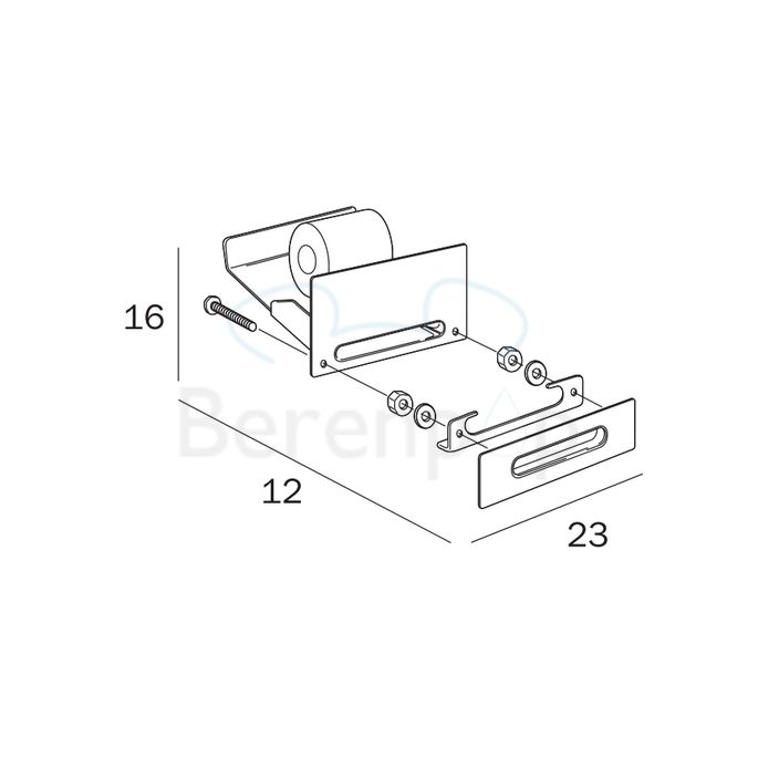 Inda Hotellerie A04270CR toiletrolhouder voor wastafel inbouw chroom
