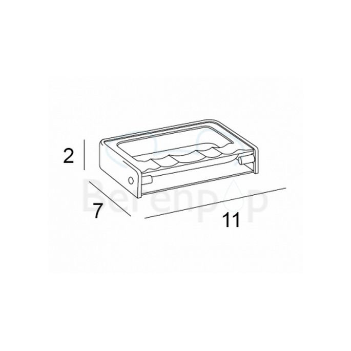 Inda Hotellerie A05300CR03 asbak wand chroom met helder transparant glazen bakje