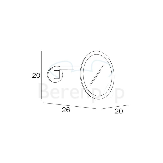 Inda Hotellerie AV058ECR scheerspiegel wand chroom