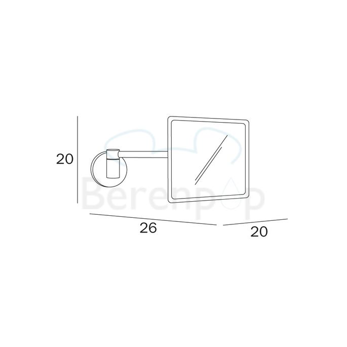 Inda Hotellerie AV058FCR scheerspiegel wand chroom