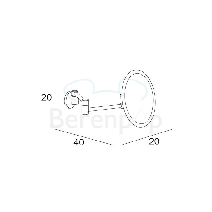 Inda Hotellerie AV058LCR scheerspiegel wand chroom