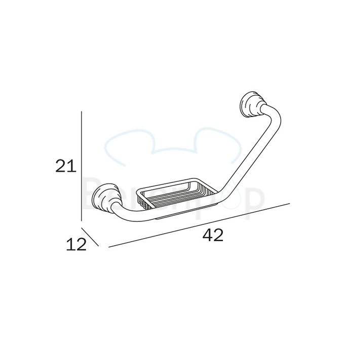 Inda Raffaella A32920CR handgreep 45 graden met mandje chroom