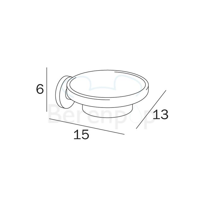 Inda Touch A46110CR21 zeephouder gesatineerd glas/ chroom