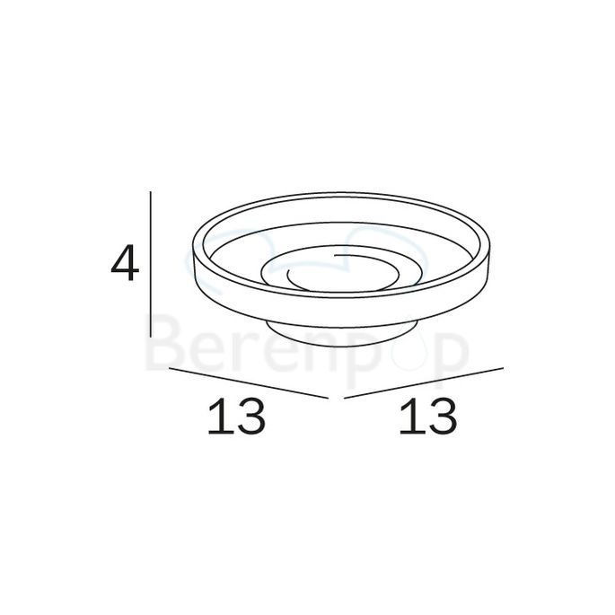 Inda R46110 zeepschaal gesatineerd glas
