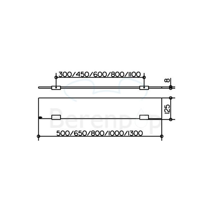 Keuco Moll 12710015600 glazen planchet 650mm chroom