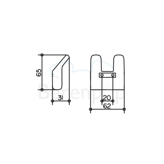 Keuco Moll 12713010000 handdoekhaak dubbel chroom