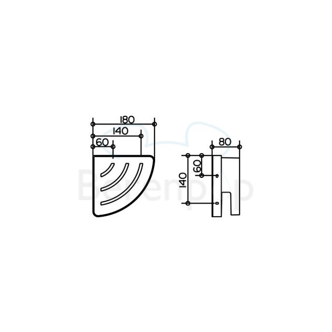 Keuco Moll 12757010000 hoekdouchekorf chroom/ wit